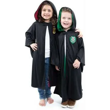 Green Hooded Wizard Robe Dress Up Costume for Kids
