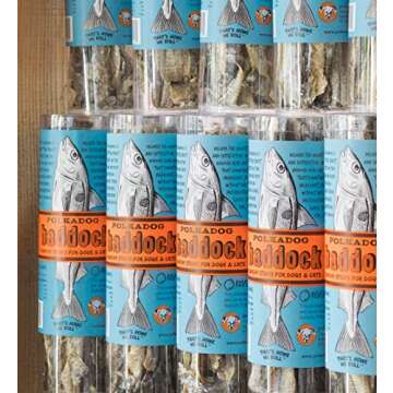 Polkadog Haddock Skins Dog & Cat Treats, Cat Snacks – Crunchy, All-Natural Treats for Dogs, Cats – Savory, Crunchy Puppy Snacks – Sustainable N. Atlantic Haddock Skin – 2 oz.