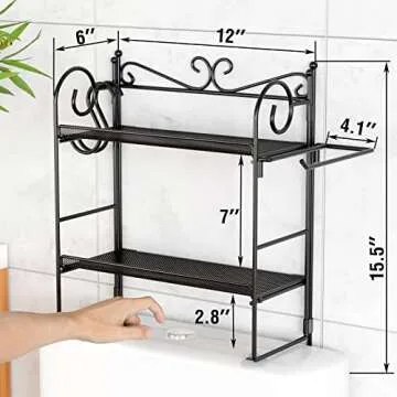 EKNITEY Folding Over Toilet Storage - Space-Saving Rack