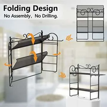 EKNITEY Folding Over Toilet Storage Space-Saving Rack