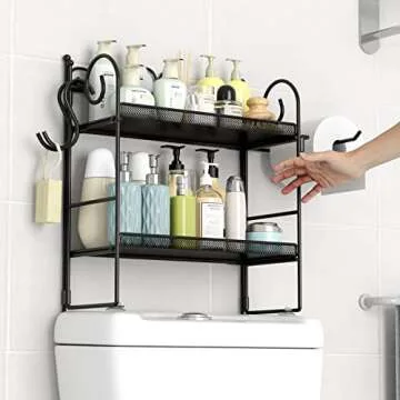 EKNITEY Folding Over Toilet Storage Space-Saving Rack