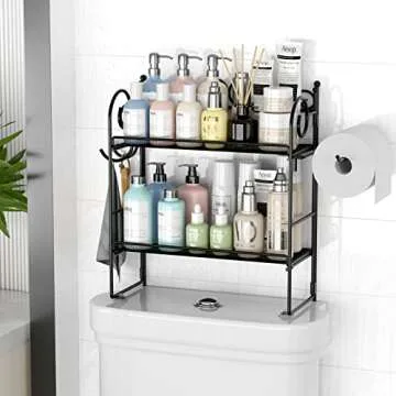 EKNITEY Folding Over Toilet Storage Space-Saving Rack