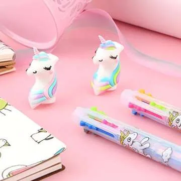 8 Multicolor Unicorn Ballpoint Gel Pen Set for All