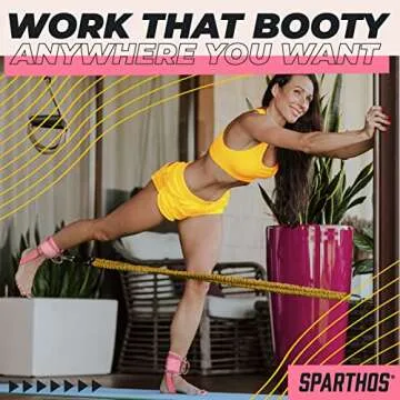 Sparthos Kickback Ankle Straps for Cable Machines - Ankle Cuff Attachment - for Working Out at Gym Machine, Weight Cables - Glute Workout Exercise Ankle Strap Accessories - (Pink, Pack of 2)