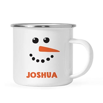 Andaz Press Personalized Kids 11oz Snowman Hot Chocolate Mug Gift - Custom Name Enamel Cup for Grand...