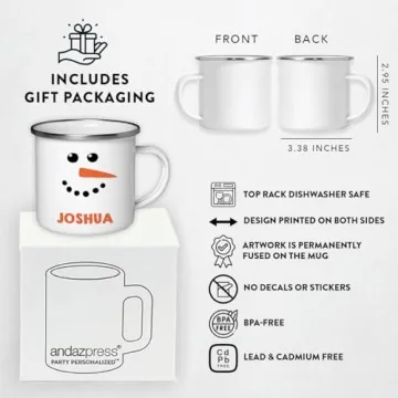 Andaz Press Kids Personalized Snowman Hot Cocoa Mug