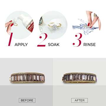 CONNOISSEURS All-Purpose Jewelry Cleansing Foam, Quick and Easy Jewelry Cleaner Solution, 2.35 Ounce