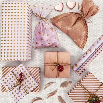 Rose Gold Tissue Paper - 120 Sheets for Gifts & Crafts