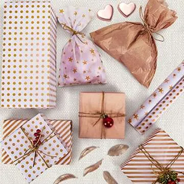 Rose Gold Tissue Paper - 120 Sheets for Gifts & Crafts