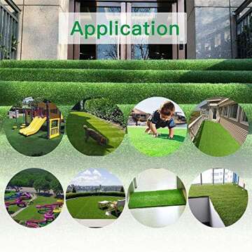 Moxie Direct Realistic Artificial Grass Turf, Indoor Outdoor Lawn Landscape Pet Dog Mat Synthetic Thick Fake Grass Rug Carpet for Garden Backyard Balcony,6FT X 6FT