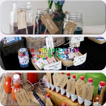 PH PERKHOMY 180 Pcs Gift Tags with String Kraft Paper Blank for Price Tag Gift Bag Hang Tags Box Labeling Clothes Craft Wedding Christmas Presents Halloween (Brown 180pcs)