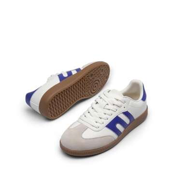 DREAM PAIRS Women's Tennis Sneakers Walking Nia Flat Low-Top Casual Lace-Up Comfortable Fashion Snea...