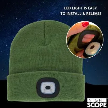 LED Beanie with Rechargeable Lights - Night Scout