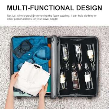 TSA Approved Wine Suitcase for 12 Bottles Travel Accessory