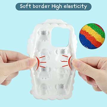 WOLLONY for iPhone 13 Pro Max Case 3D Cartoon Kawaii Funny Cute Phone Case for Girls Boys Women Soft Silicone Animal Shockproof Anti-Bump Protective Cover for iPhone 13 Pro Max 6.7" White-Blue