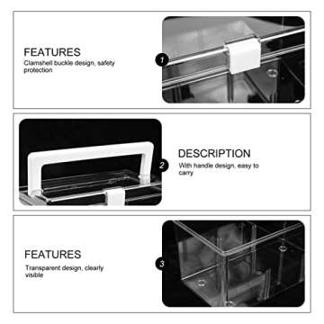Plastic First Aid Storage Box: Lockable Medication Box Portable Medical Kit Container with Handle Emergency Medical Case Organizer for Family Travel Car Camping