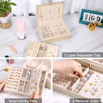 Voova Stylish Jewelry Box Organizer for Women and Men
