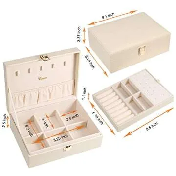 Voova Stylish Jewelry Box Organizer for Women and Men
