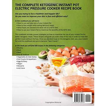500 Keto Instant Pot Recipes Cookbook: The Easy Electric Pressure Cooker Ketogenic Diet Cookbook to ...