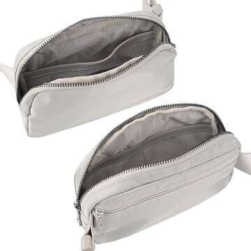 Seadamoo Mini Gray Fanny Pack Crossbody Bags for Women and Men, Waterproof Belt Bag with Adjustable Strap for Traveling Running Hiking Cycling.