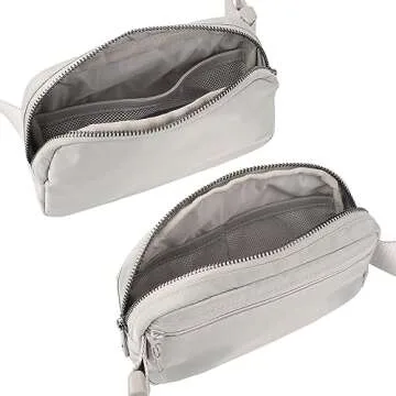 Seadamoo Mini Gray Fanny Pack Crossbody Bags for Women and Men, Waterproof Belt Bag with Adjustable Strap for Traveling Running Hiking Cycling.