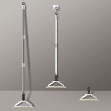 47“ Adjustable Long Handle Carpet Rake Pet Hair Remover, Reusable Large Metal Lint Remover Brush for Embedded Fur Removal from Low Pile Rugs Stairs, Carpet Brush Scraper Dog Cat Hair Remover Broom