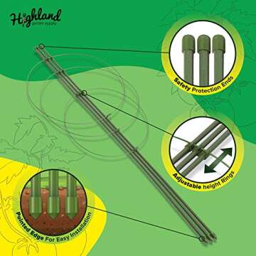 Tomato Cages for Garden Cherry Tomato Cage Plant Support Structures, Vegetables Climbing Plants Plant Trellis for Climbing Vegetable Metal 30" 3Pack