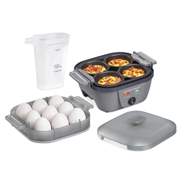 Hamilton Beach 6-in-1 Electric Egg Cooker - Multitasking Kitchen Essential for Perfect Eggs
