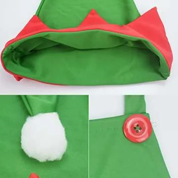 Ocharzy Adjustable Christmas Elf Apron and Hat Set