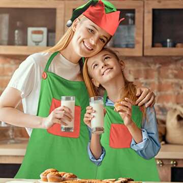 Ocharzy Adjustable Christmas Elf Apron and Hat Set