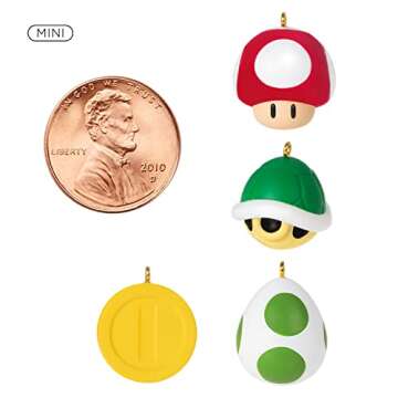 Hallmark Keepsake Miniature Christmas Ornament,Plastic, 2022, Nintendo Super Mario, Mini Set of 6