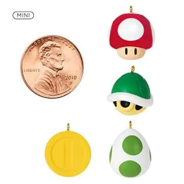 Hallmark Keepsake Miniature Christmas Ornament,Plastic, 2022, Nintendo Super Mario, Mini Set of 6