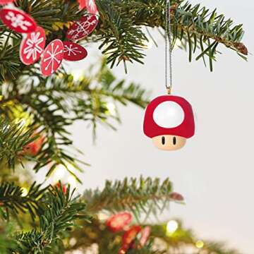 Hallmark Keepsake Miniature Christmas Ornament,Plastic, 2022, Nintendo Super Mario, Mini Set of 6