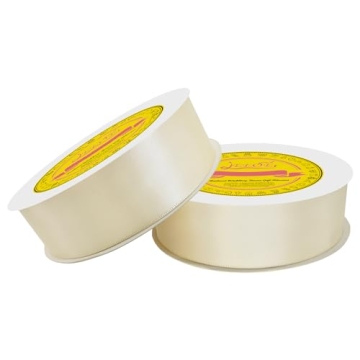 LEEQE Ivory Satin Ribbon 100 Yards for Gift Wrapping