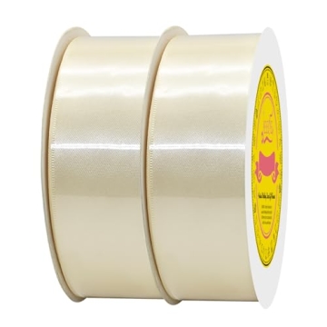 LEEQE Ivory Satin Ribbon 100 Yards for Gift Wrapping