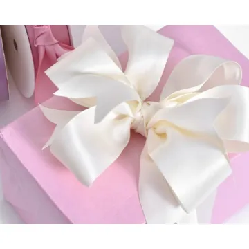 LEEQE Ivory Satin Ribbon 100 Yards for Gift Wrapping