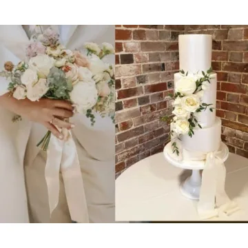 LEEQE Ivory Satin Ribbon 100 Yards for Gift Wrapping