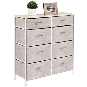mDesign 8-Drawer Storage Dresser Unit for Small Spaces