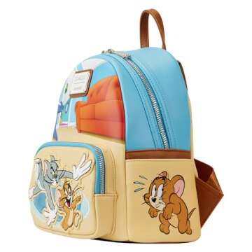 Loungefly! Leather: Tom and Jerry Mini Backpack - Gift Idea - Official Merchandise - Mini Backpack f...