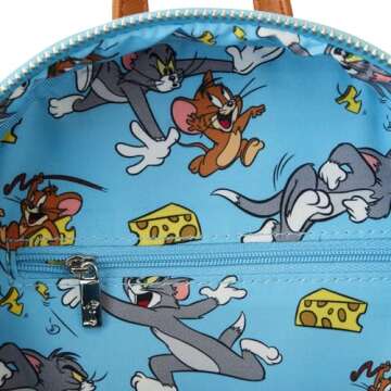Loungefly! Leather: Tom and Jerry Mini Backpack - Gift Idea - Official Merchandise - Mini Backpack for Kids & Adults