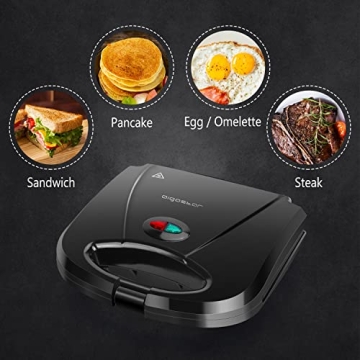 Aigostar 2-in-1 Sandwich Maker for Quick Sandwiches
