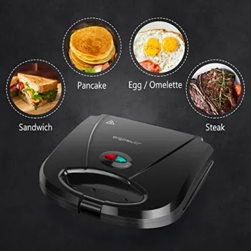 Aigostar 2-in-1 Sandwich Maker for Quick Sandwiches