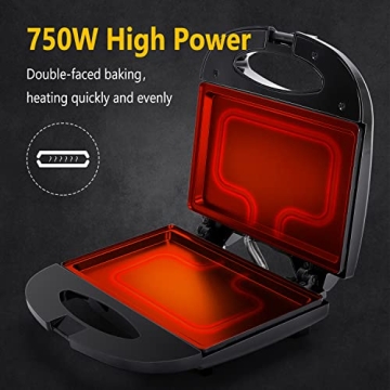 Aigostar 2-in-1 Sandwich Maker for Quick Sandwiches