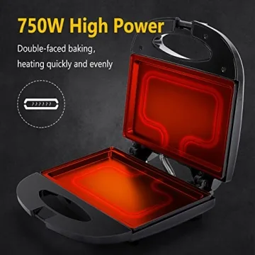 Aigostar 2-in-1 Sandwich Maker for Quick Sandwiches