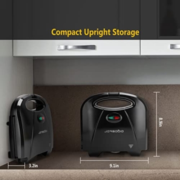 Aigostar 2-in-1 Sandwich Maker for Quick Sandwiches
