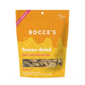 Bocce's Bakery Freeze Dried Beef Tartare Treats - All-Natural, 3 oz Made in the USA