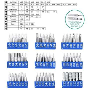ORIA Precision Screwdriver Set - 86 in 1 with Portable Bag for Easy Repair of Electronics and Gadget...