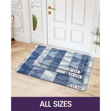 DEXI Door Mat 20x32, Non Slip Absorbent Washable Entryway Mats, Low Profile Inside Doormats for Home...