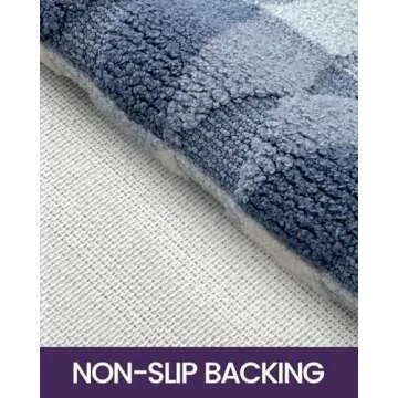 DEXI Door Mat 20x32, Non Slip Absorbent Washable Entryway Mats, Low Profile Inside Doormats for Home Entrance, Front Entry, Blue