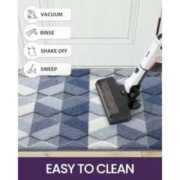 DEXI Door Mat 20x32, Non Slip Absorbent Washable Entryway Mats, Low Profile Inside Doormats for Home Entrance, Front Entry, Blue
